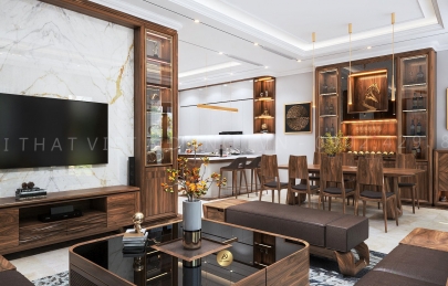 Dịch vụ top 1: Thiết kế nội thất bằng gỗ óc chó tại Hà Nội